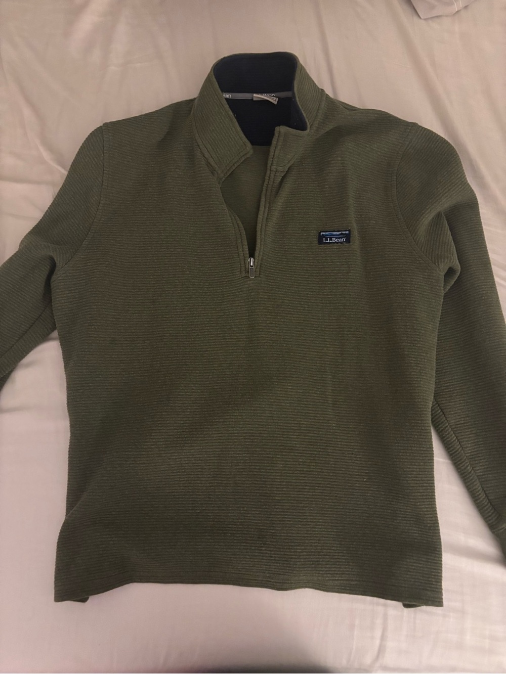 L.L. Bean Men's Olive Green Half-Zip Sweater